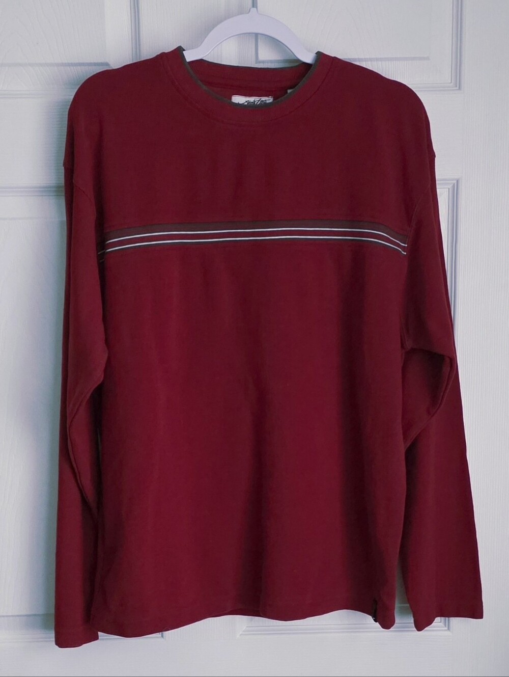 Vintage Y2K Point Zero Red Chest Stripe Crewneck Top Size L